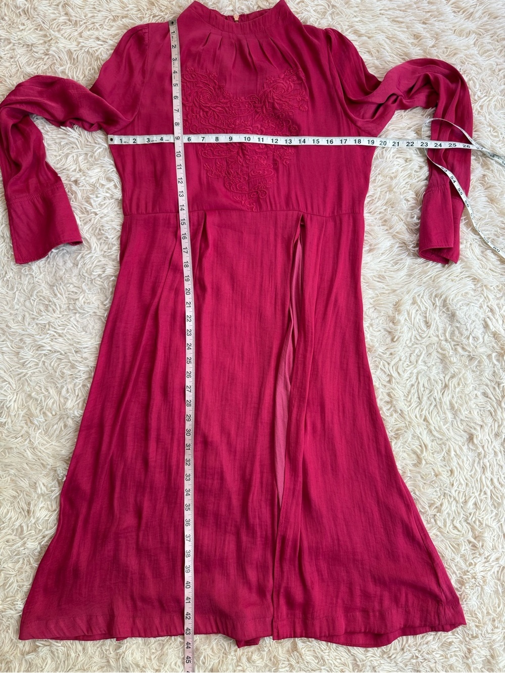 Free People Madenchina Harlequin Chine Embroidered Maxi Tunic Dress S - Picture 9 of 12